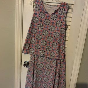 Talbots sleeveless top and mid length skirt